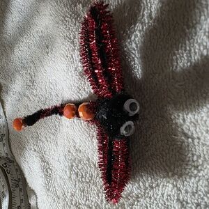Handcrafted Red and Black Dragonfly Ornament